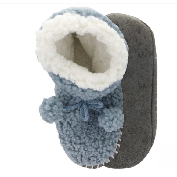 New! K. Bell Cozy Sherpa Booties Women's Slippers Blue Size M/L 7 - 8.5 - Picture 10 of 13